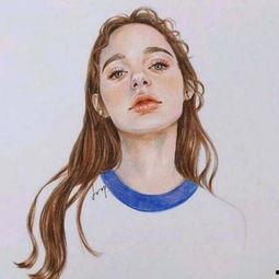 手绘明星网红素描头像女,网红素描头像中的时尚女神
